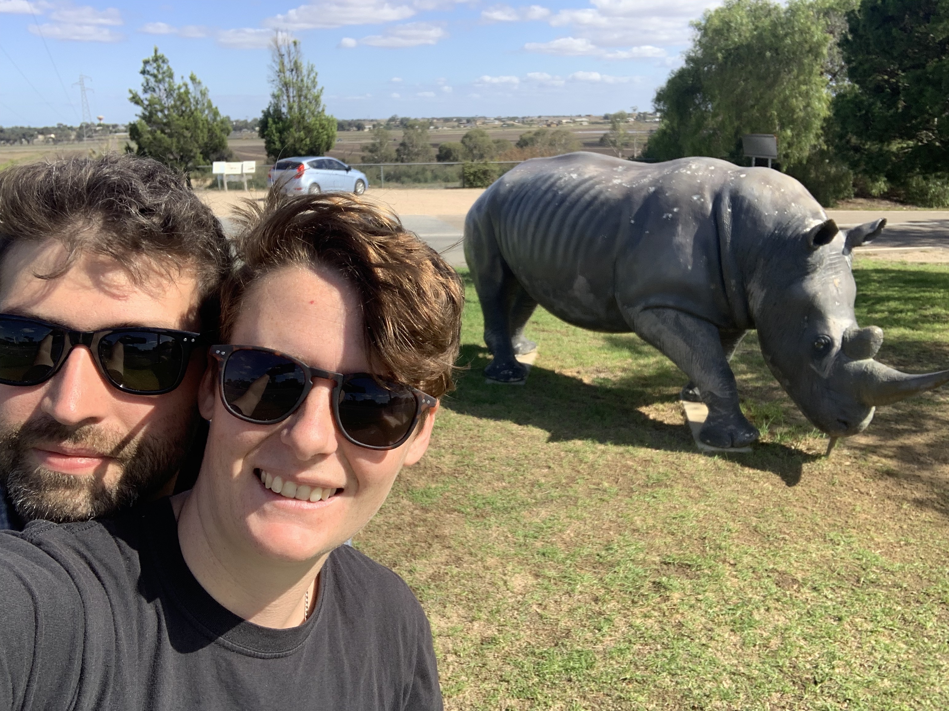 Selfie at a regular sized rhino